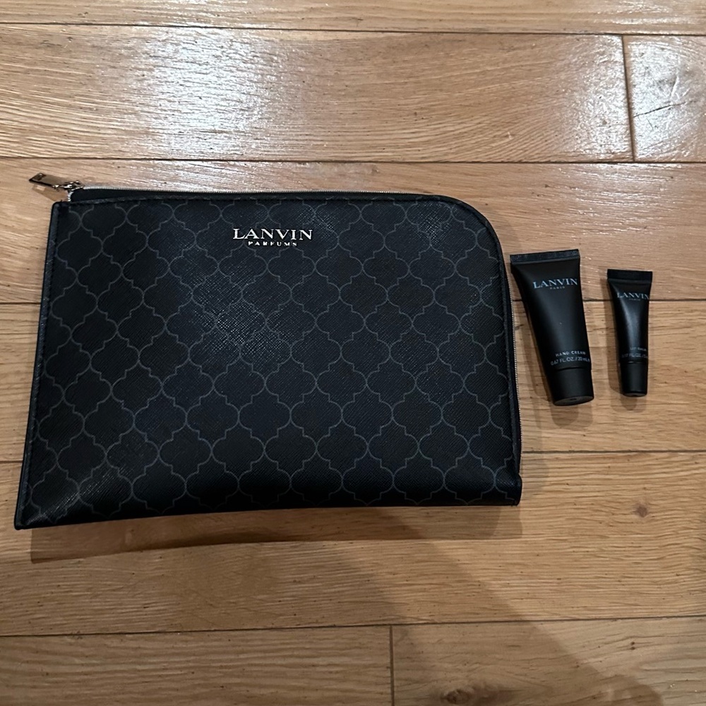 Lanvin Black Patterned Pouch With Accessories - image 4